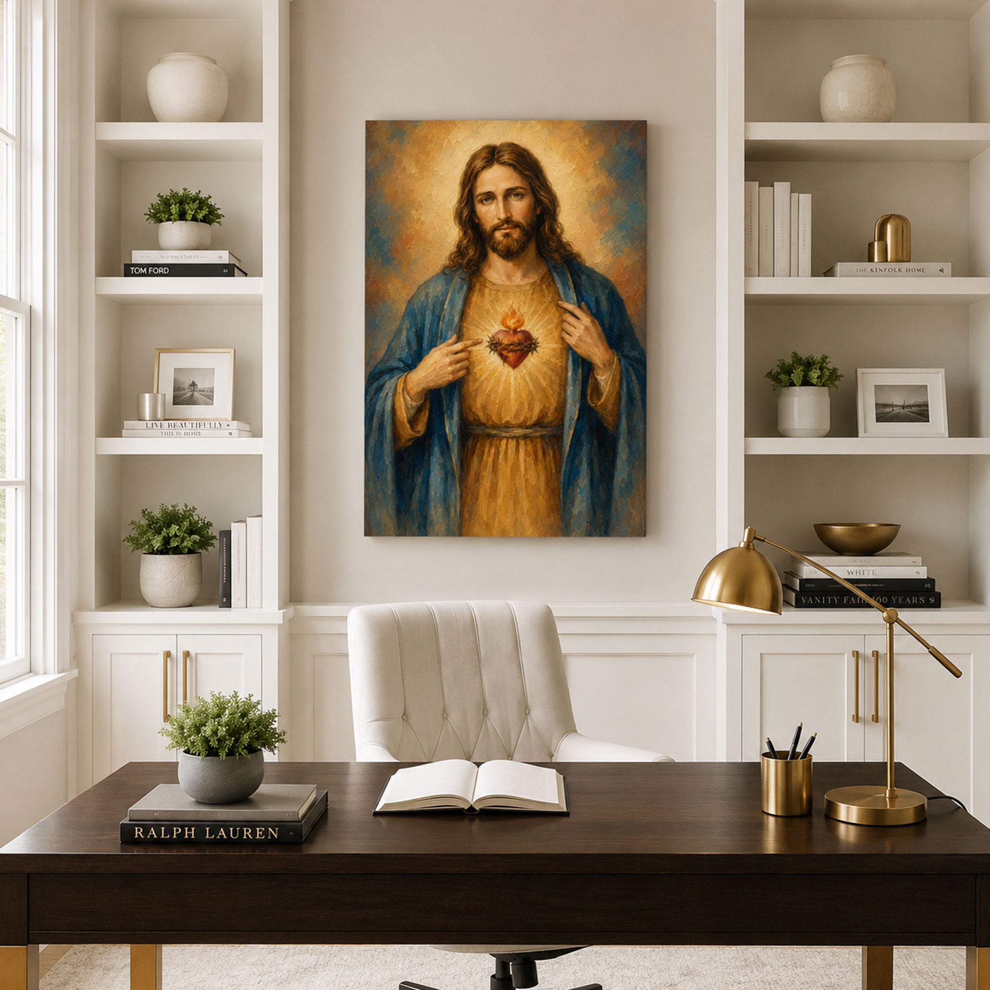 Sacred Heart of Jesus Canvas Print, Catholic Christian Wall Decor, Divine Love Faith Gift
