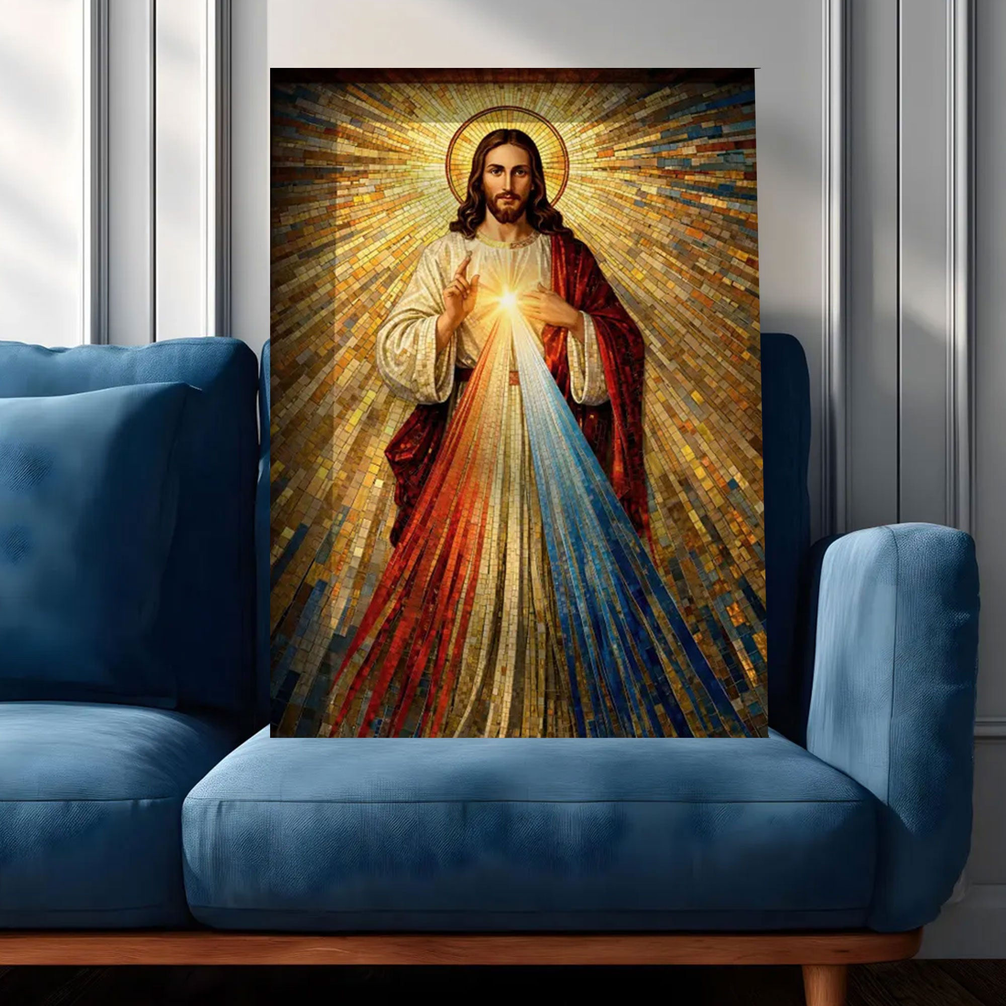 Divine Mercy Wall Art Jesus Mosaic Christian Icon Religious Gift Prayer Room Home Decor