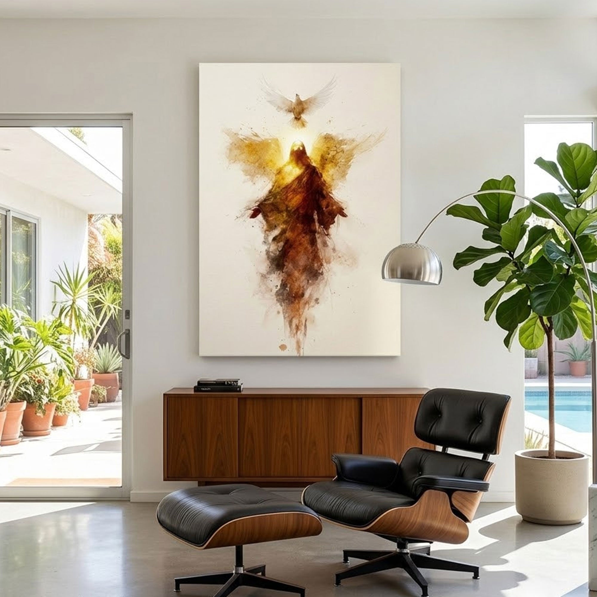 Holy Trinity Abstract Watercolor Canvas Print, Christian Catholic Wall Art, Spiritual Faith Home Decor