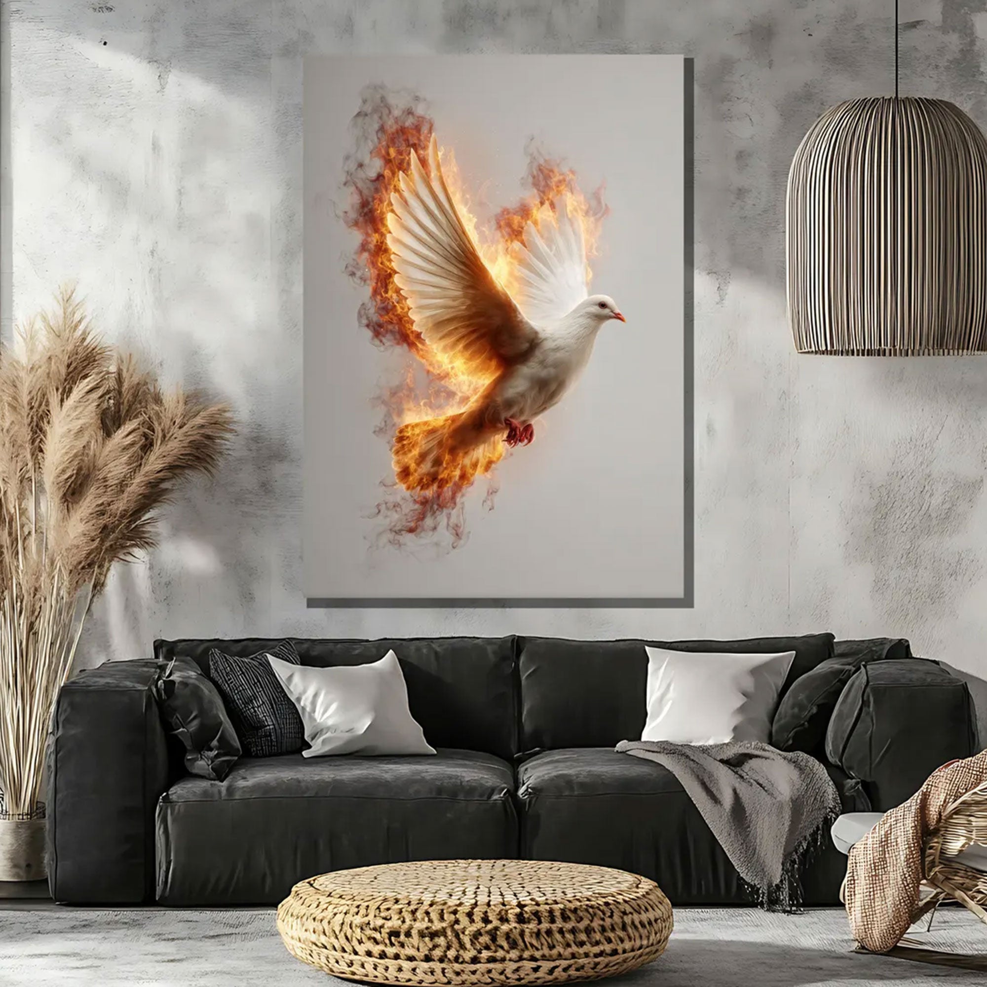 Holy Spirit Dove Canvas Print, Gold White Christian Wall Art, Symbol of Peace and Divine Presence, Spiritual Home Decor, Inspirational Faith Gift