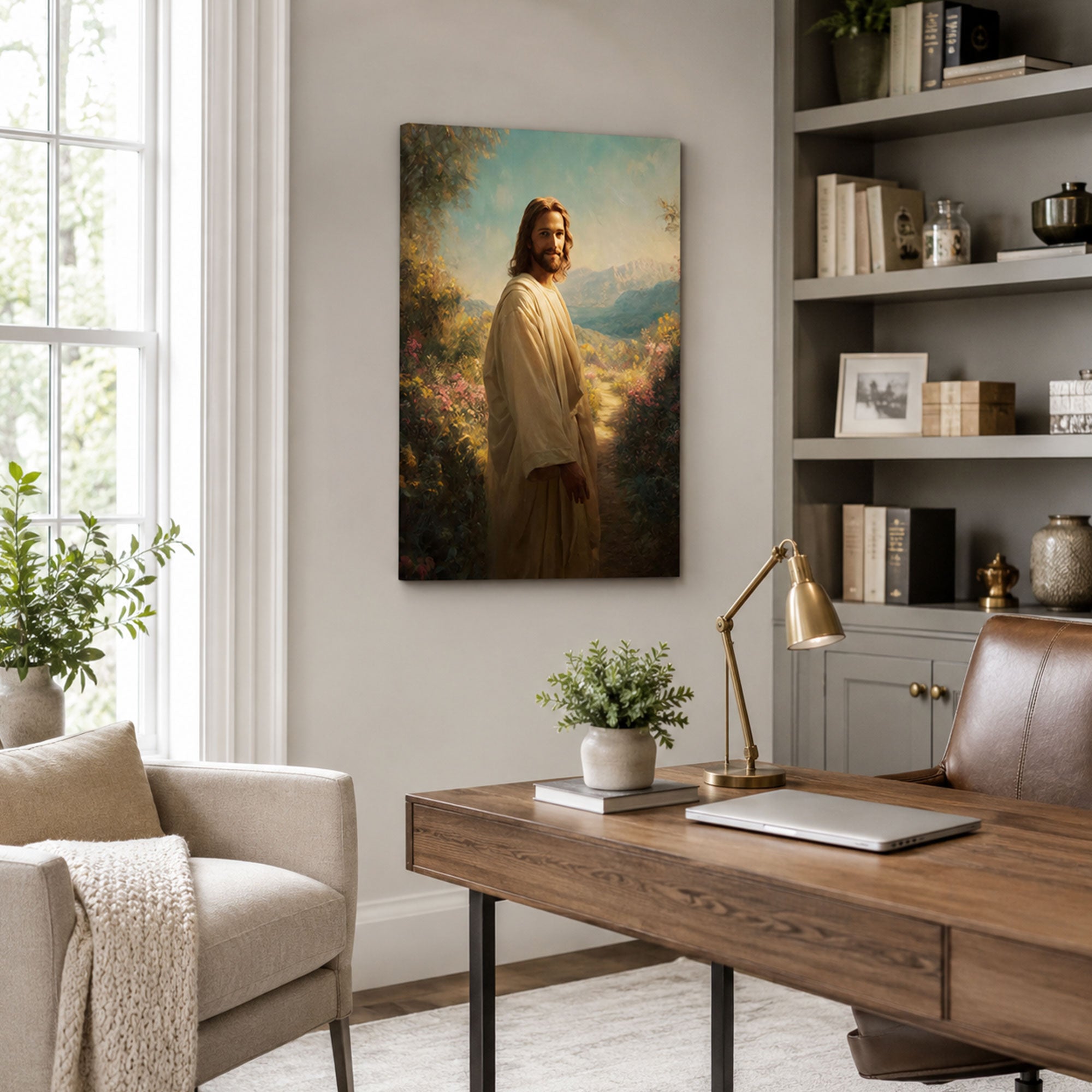Follow Me Jesus Canvas Print, Walking with Christ Christian Wall Decor, Faith Journey Gift
