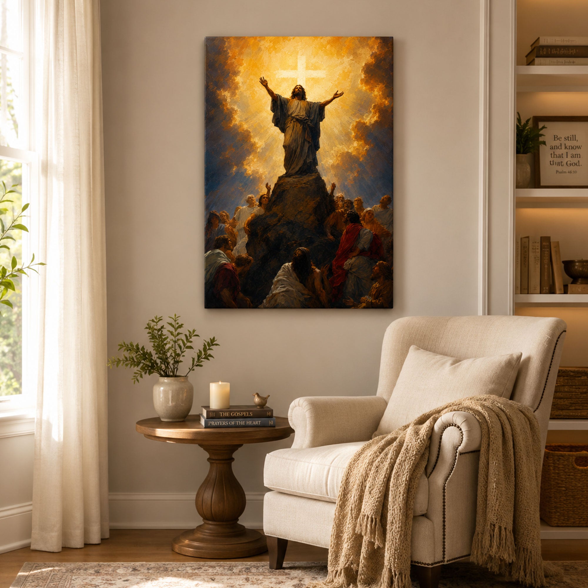 Jesus in Divine Glory Canvas Print, Christian Home Decor