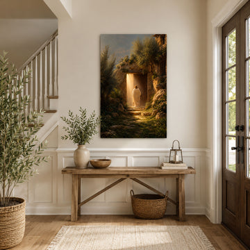 Jesus Knocking at the Door Canvas Print, Christian Open Door Wall Art, Light of Christ Faith Home Decor Gift