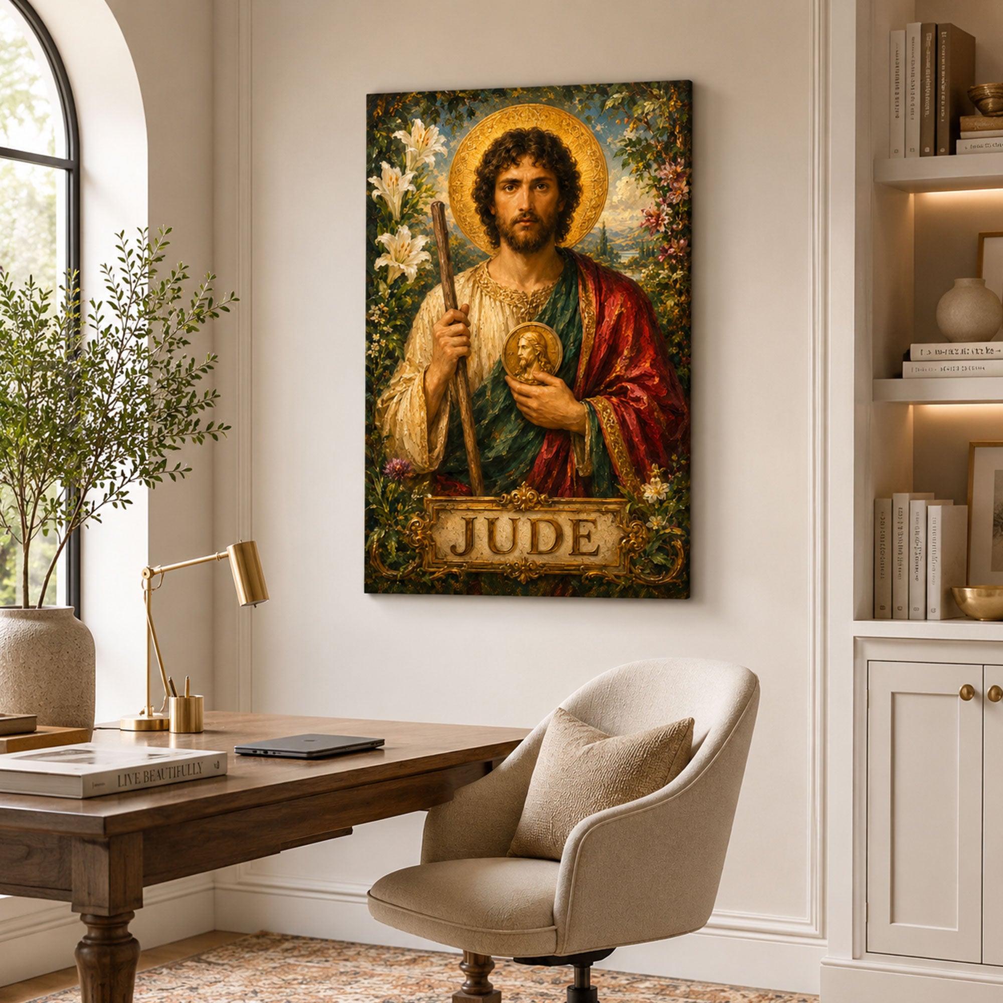 Saint Jude Thaddeus Canvas Print, Patron Saint of Hope Catholic Wall Decor, Faith Gift