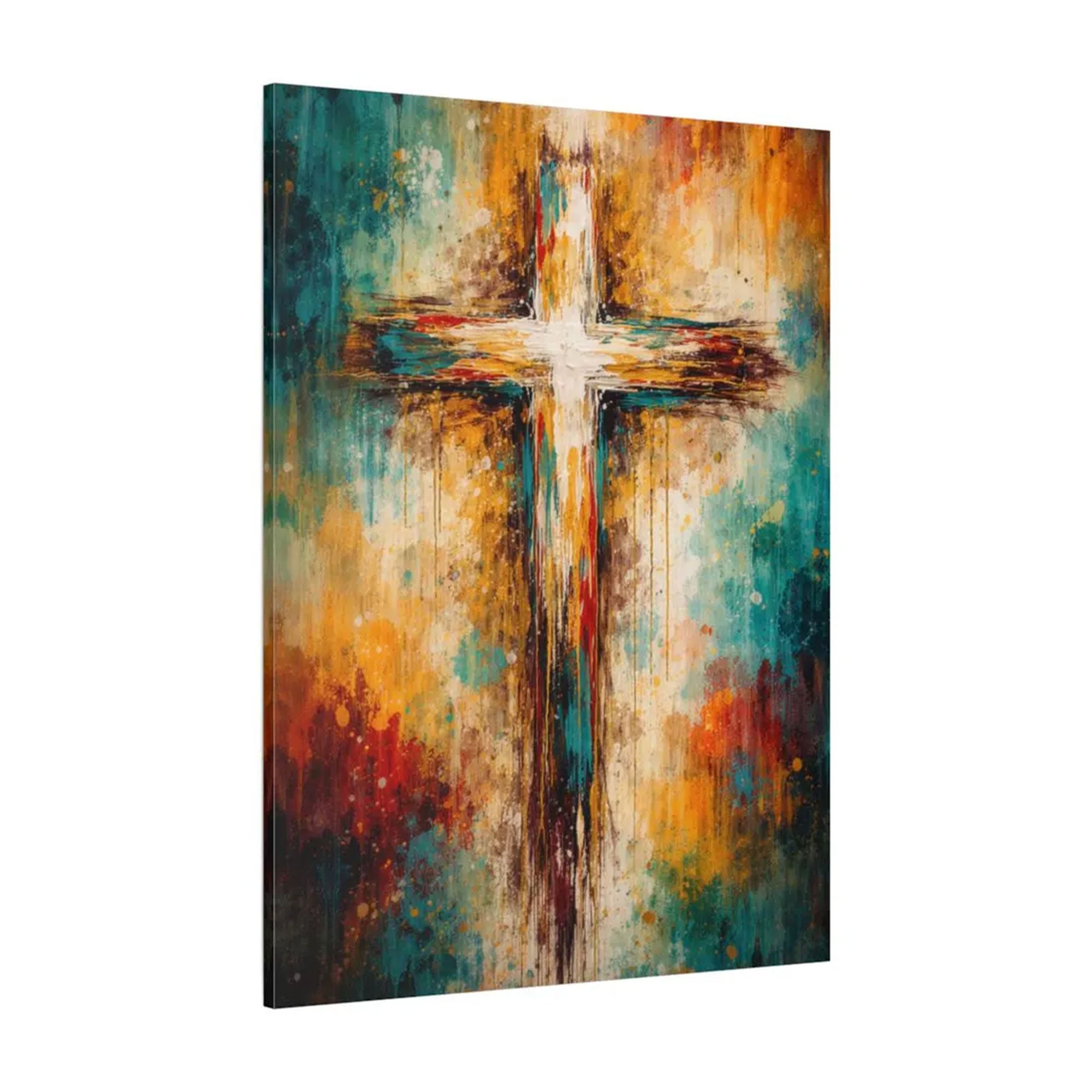 Abstract Cross Canvas Print, Minimalist Christian Wall Art, Modern Religious Decor, Neutral Faith Home Decor, Inspirational Gift