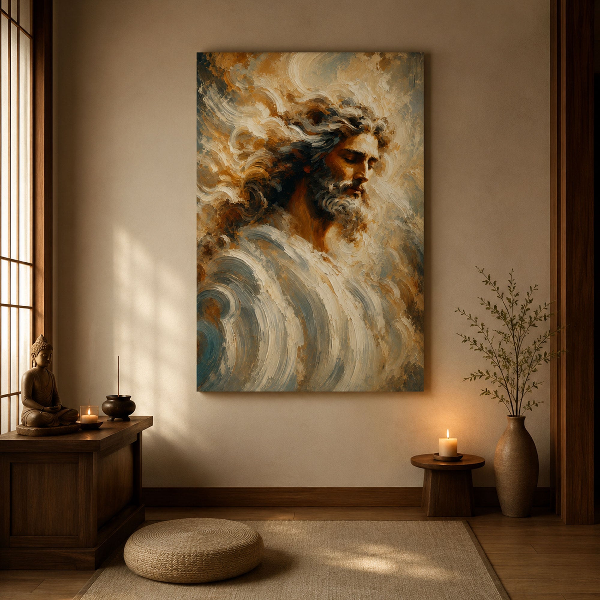 Heavenly Father Canvas Print, God the Father Christian Wall Art, Faith Home Decor
