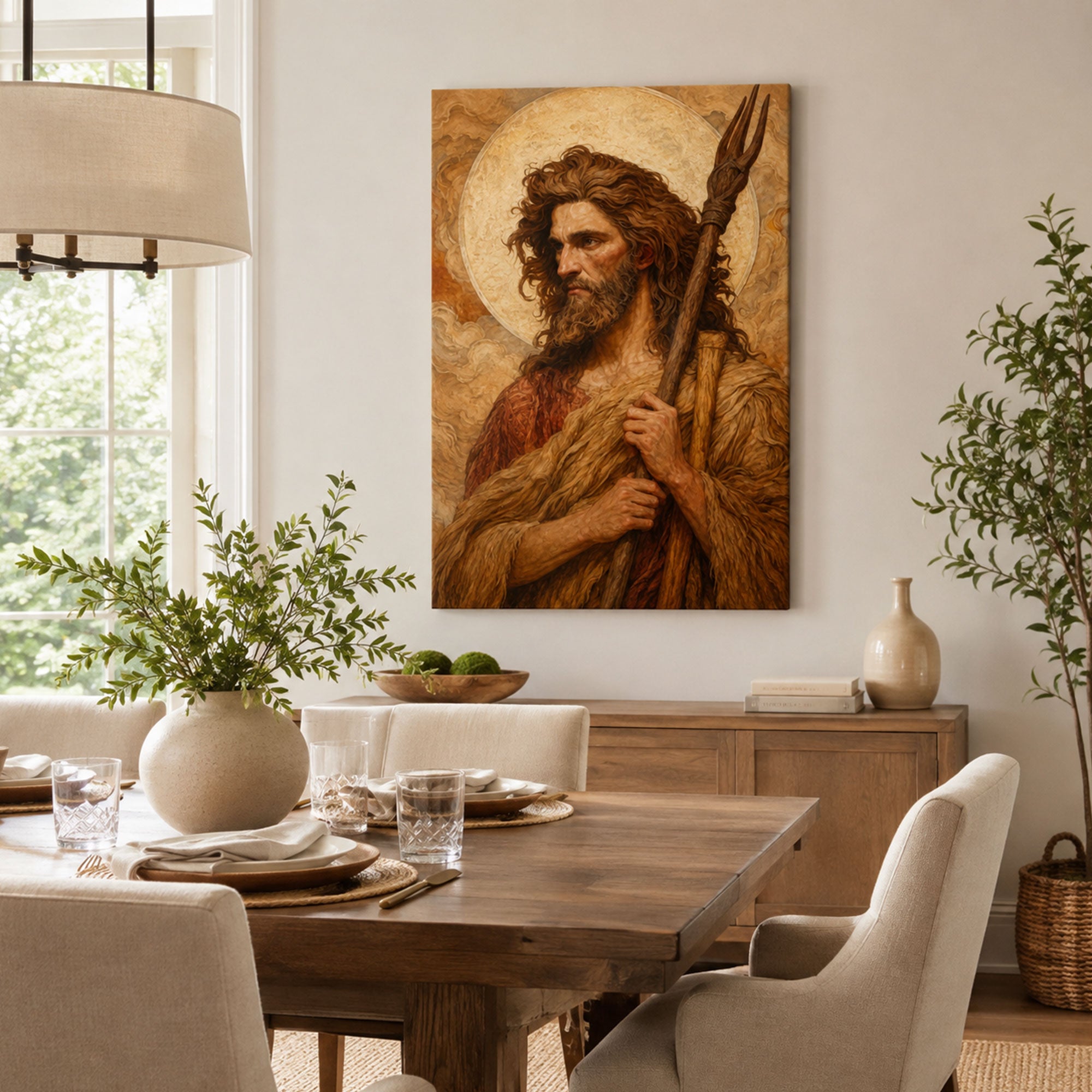 Saint John the Baptist Canvas Print, Catholic Wall Decor, Christian Faith Gift