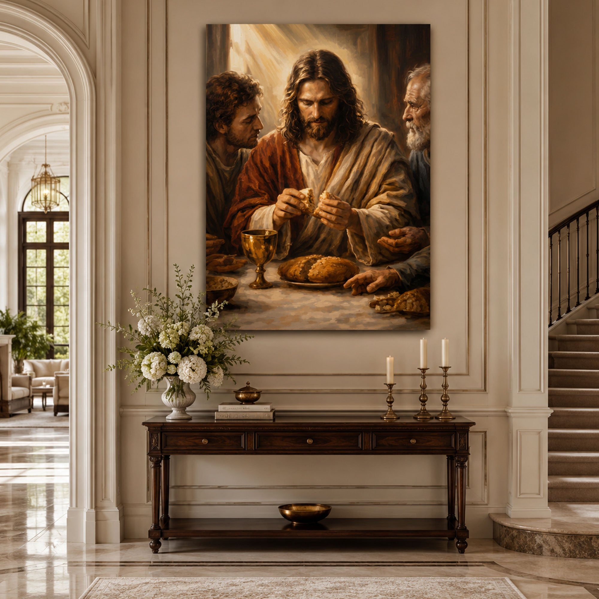 The Last Supper Canvas Print Jesus and Apostles Christian Wall Decor Religious Faith Home Art