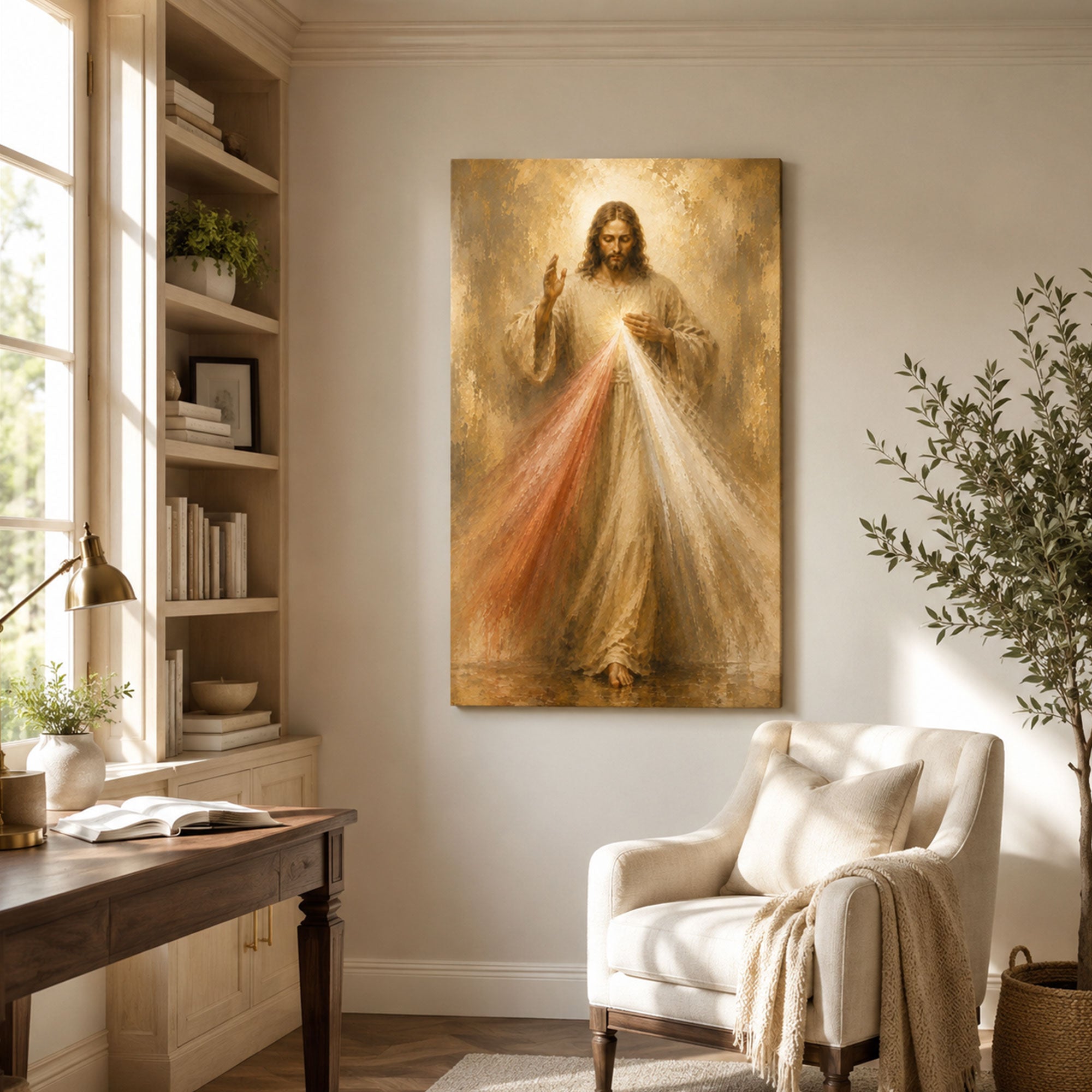 Divine Mercy Jesus Canvas Print, Jesus I Trust in You Catholic Wall Decor, Christian Faith Gift