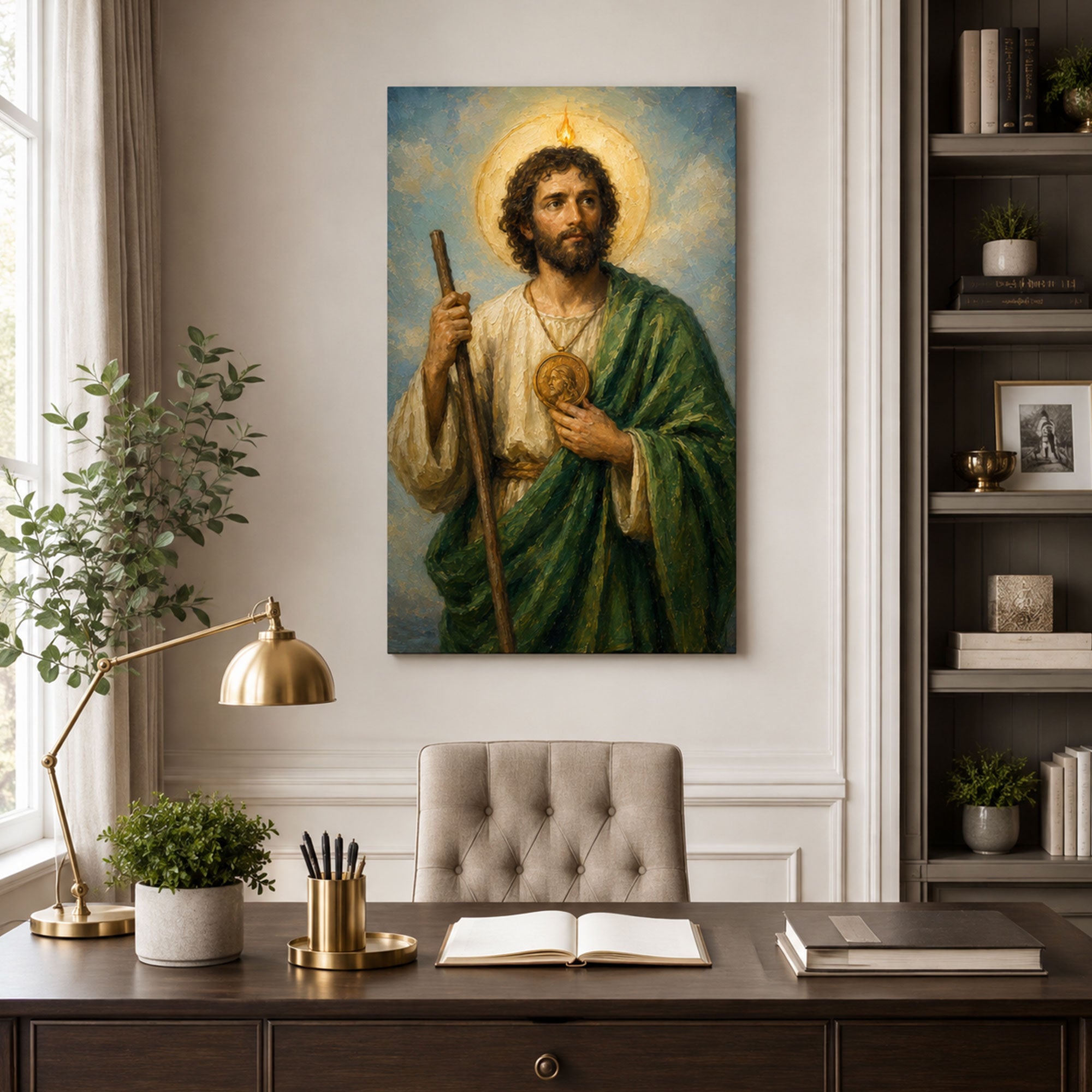 Saint Jude Thaddeus Canvas Print, Patron of Hope and Impossible Causes Catholic Wall Decor, Faith Gift