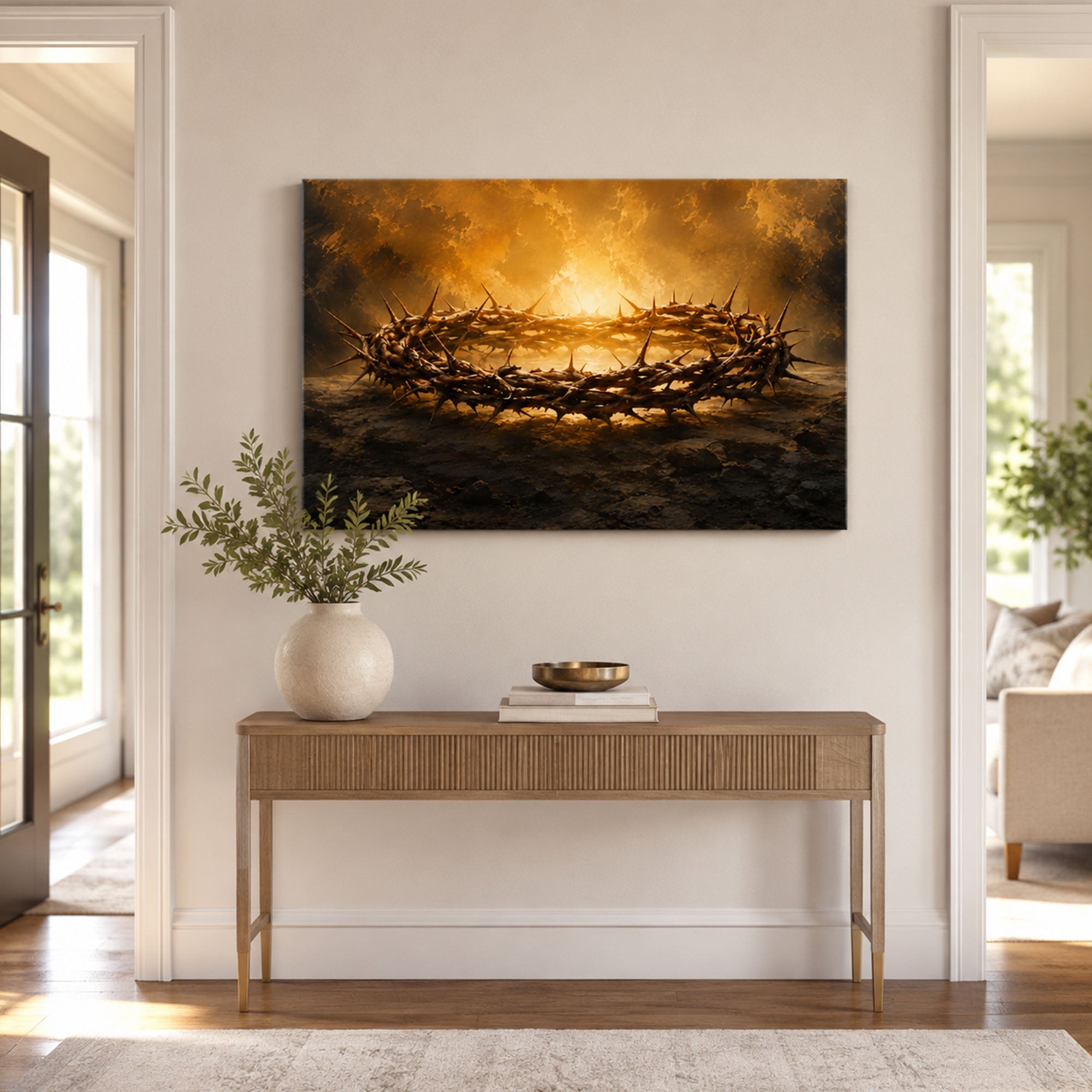 Crown of Thorns Canvas Print, Christian Home Decor