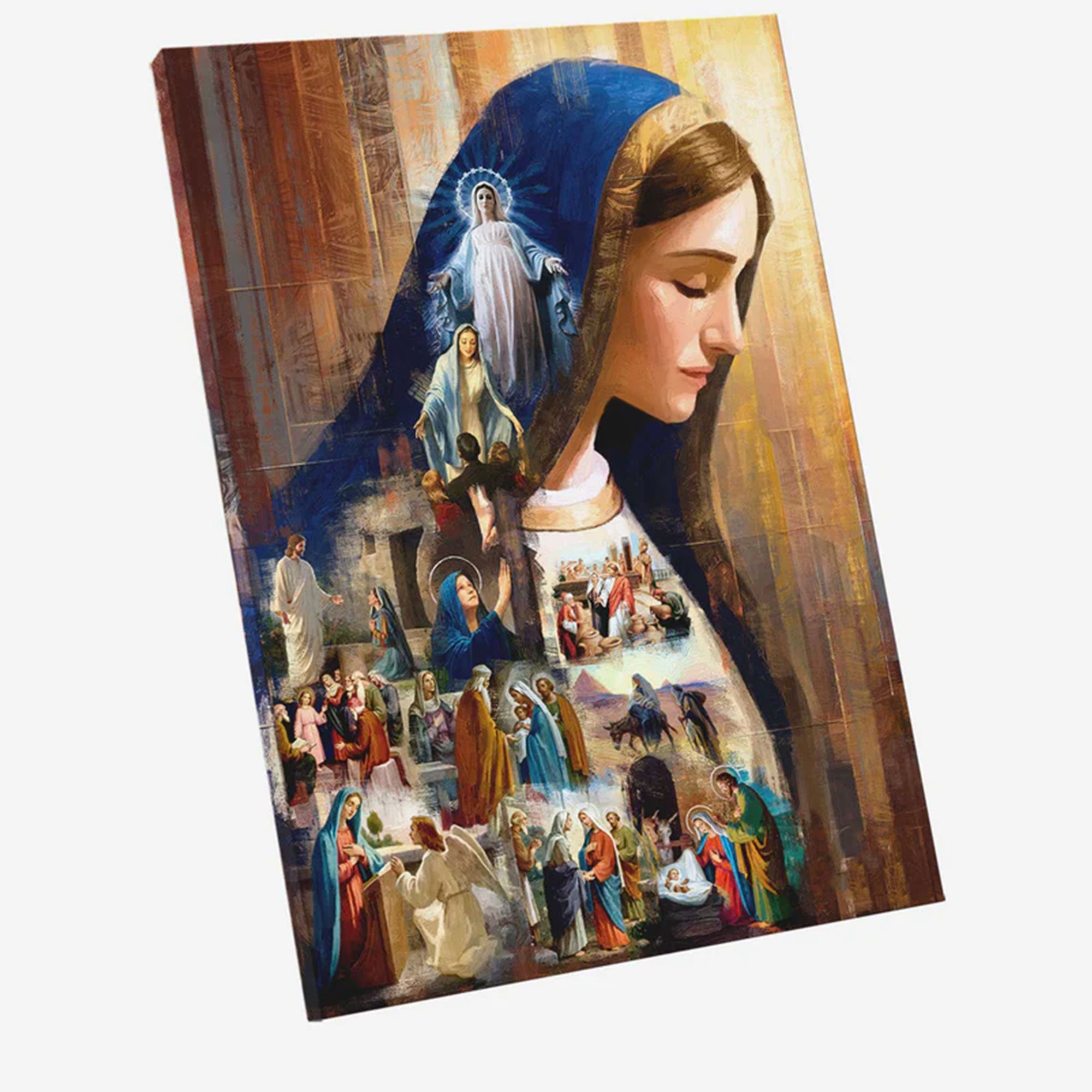 The Legacy of Mary Canvas Print, Blessed Virgin Wall Art, Catholic Faith Painting, Sacred Christian Decor