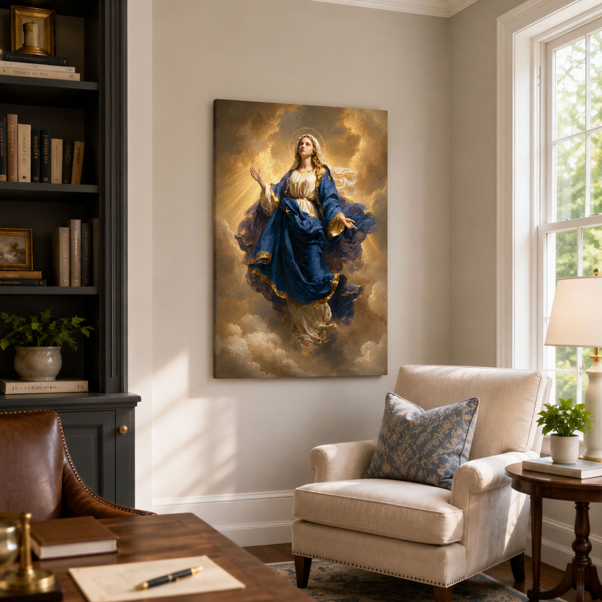 Assumption of the Blessed Virgin Mary Canvas Print, Catholic Wall Art