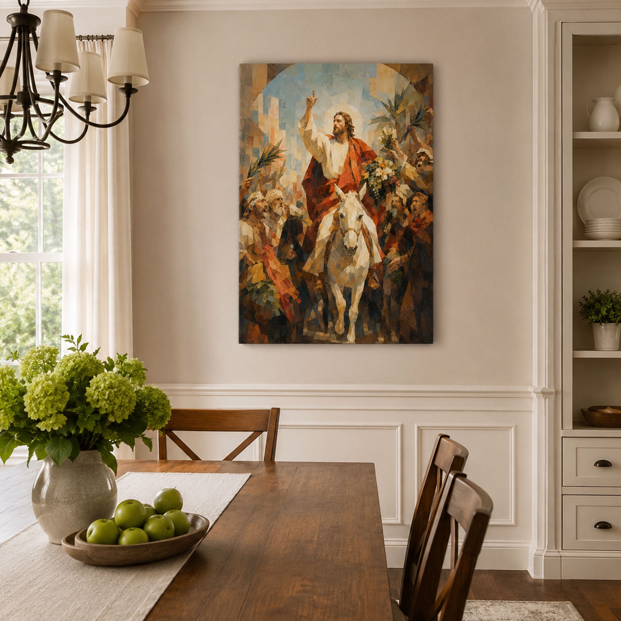 Palm Sunday Jesus Entry into Jerusalem Canvas Print, Hosanna Catholic Art
