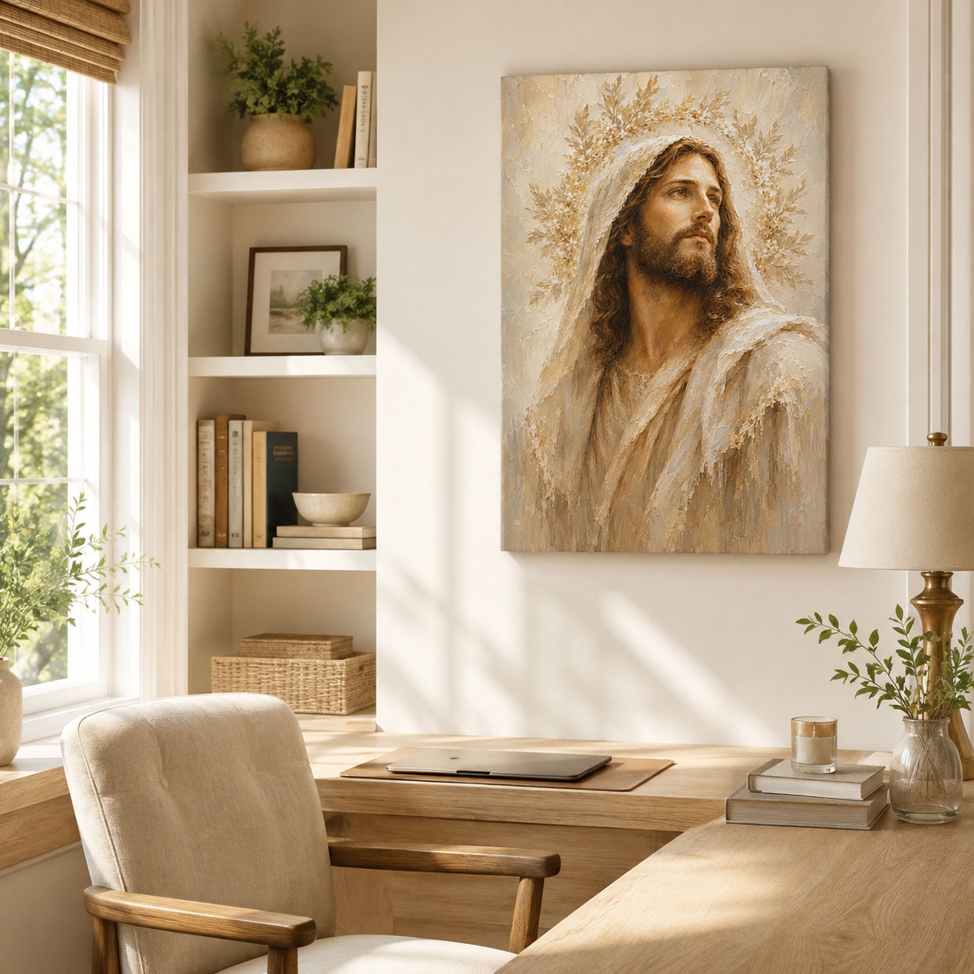 Jesus Christ Portrait Canvas Print, Prince of Peace Christian Wall Decor, Faith Gift