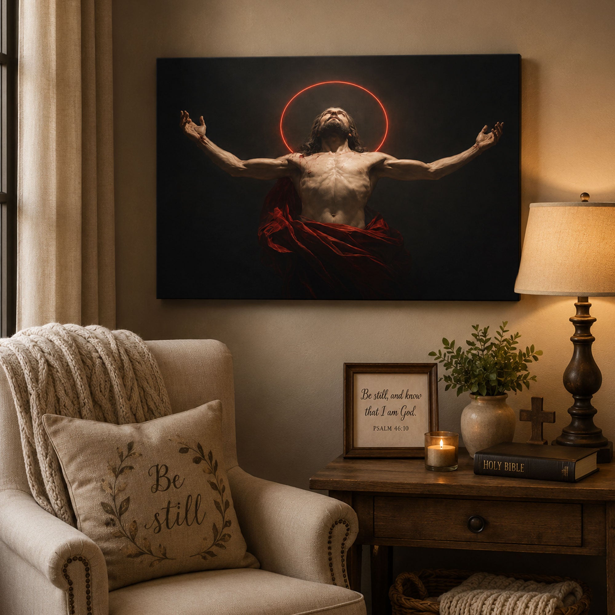Jesus Christ the King Canvas Print, Christian Wall Decor, Religious Gift for Home