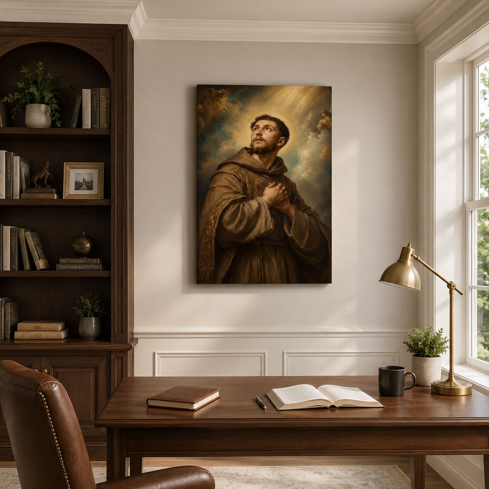 Saint Francis of Assisi Canvas Print, Catholic Saint Prayer Wall Art, Classic Faith Home Decor Gift