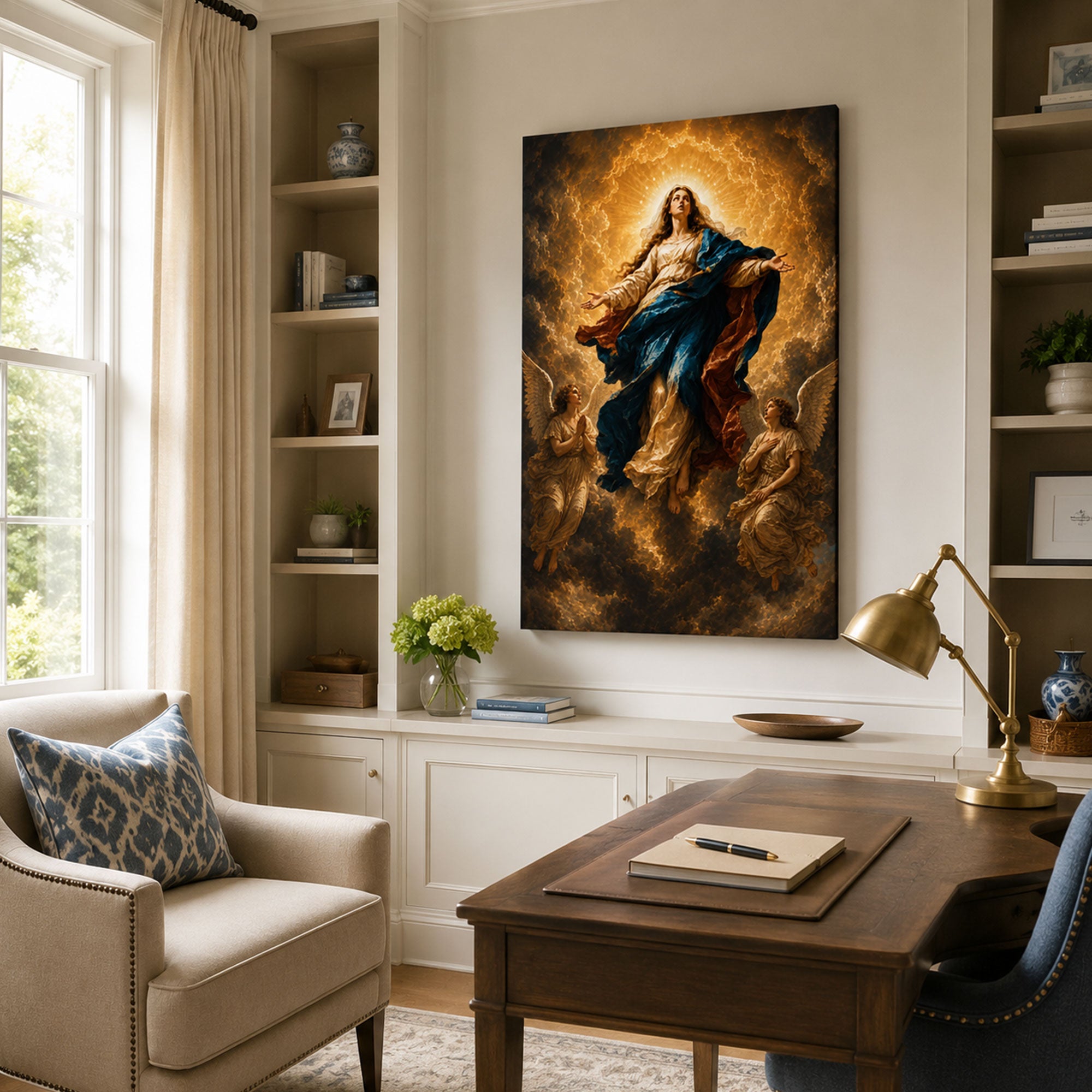 Assumption of Virgin Mary Canvas Print, Catholic Home Decor