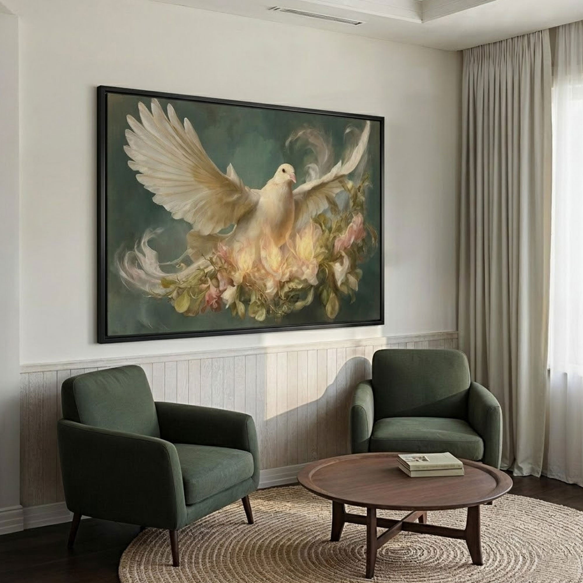 Dove Canvas Print, Holy Spirit Catholic Wall Art, Symbol of Peace and Divine Presence, Christian Home Decor, Confirmation Faith Gift