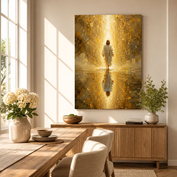 Jesus Walking in Divine Light Canvas Print, Light of the World Christian Wall Decor, Faith Gift