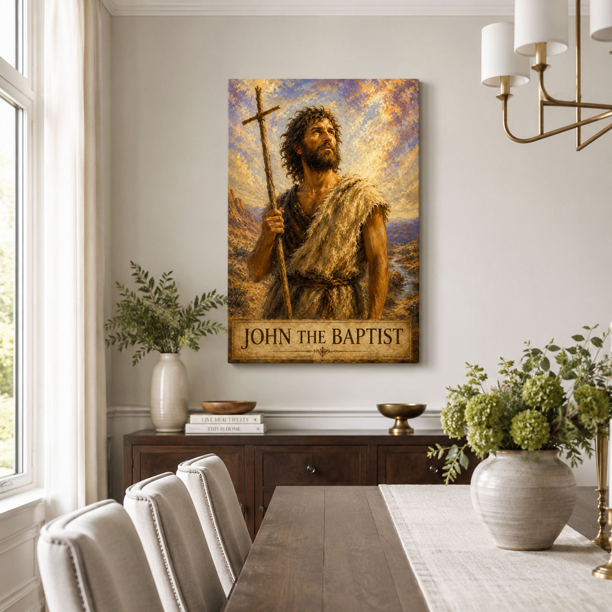 Saint John the Baptist Canvas Print, Prepare the Way Catholic Wall Decor, Christian Faith Gift