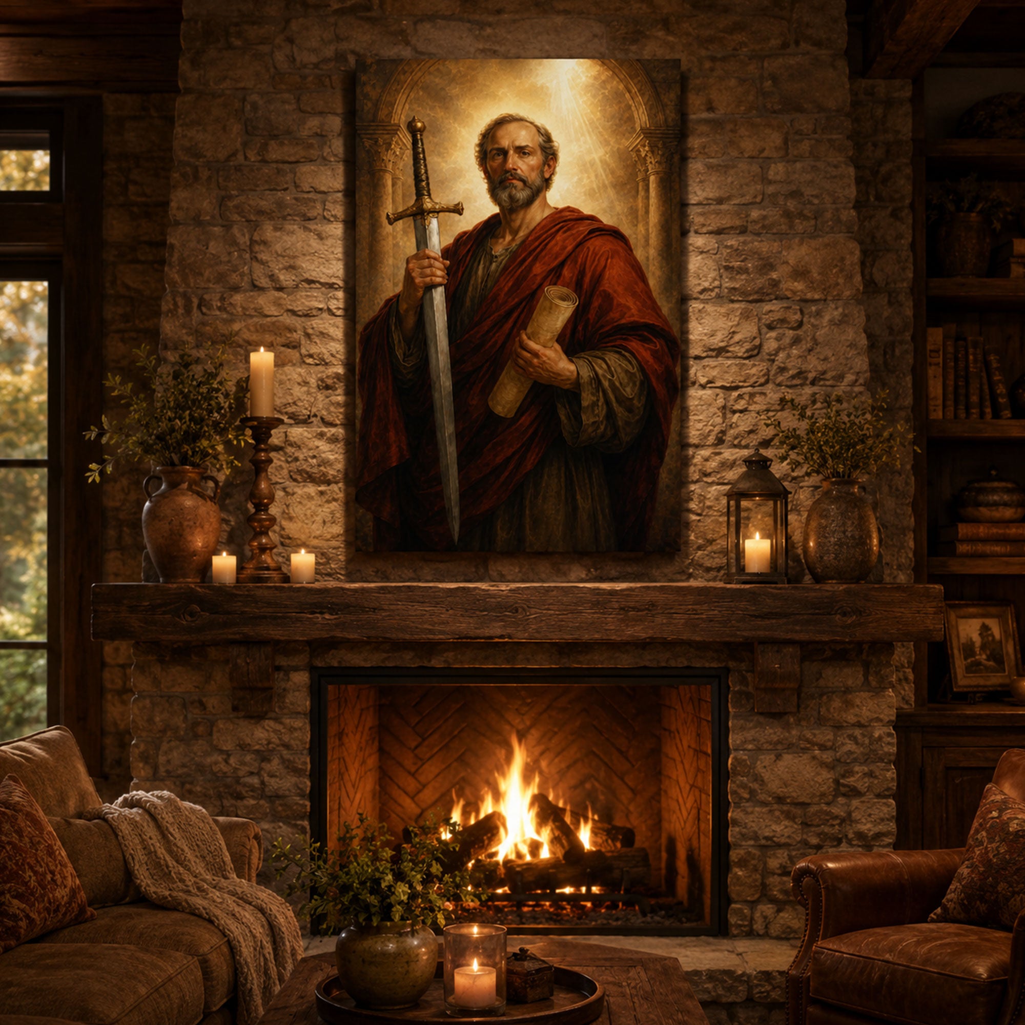 St. Paul the Apostle Canvas Print, Catholic Saint Wall Art, Faith Home Decor Gift