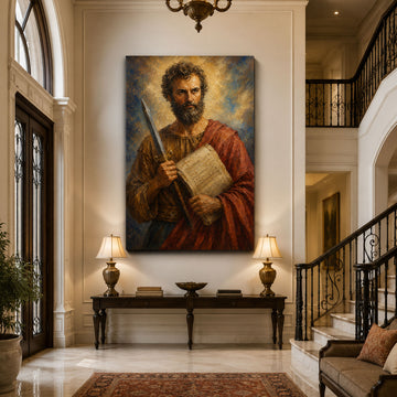 Saint Paul with Sword Canvas Print, Catholic Apostle Wall Art, Faith Home Decor Gift