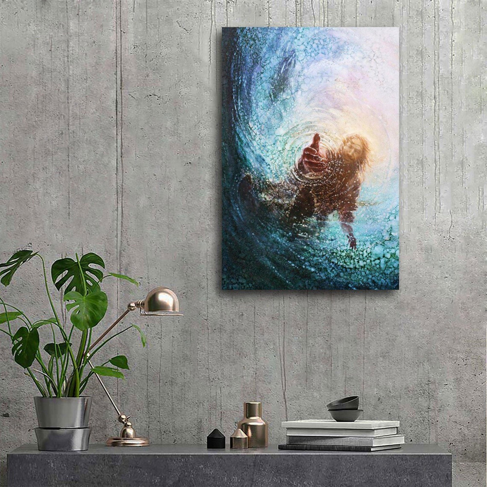 Jesus Christ Canvas Print, Hand of God Christian Wall Art, Faith Decor Gift