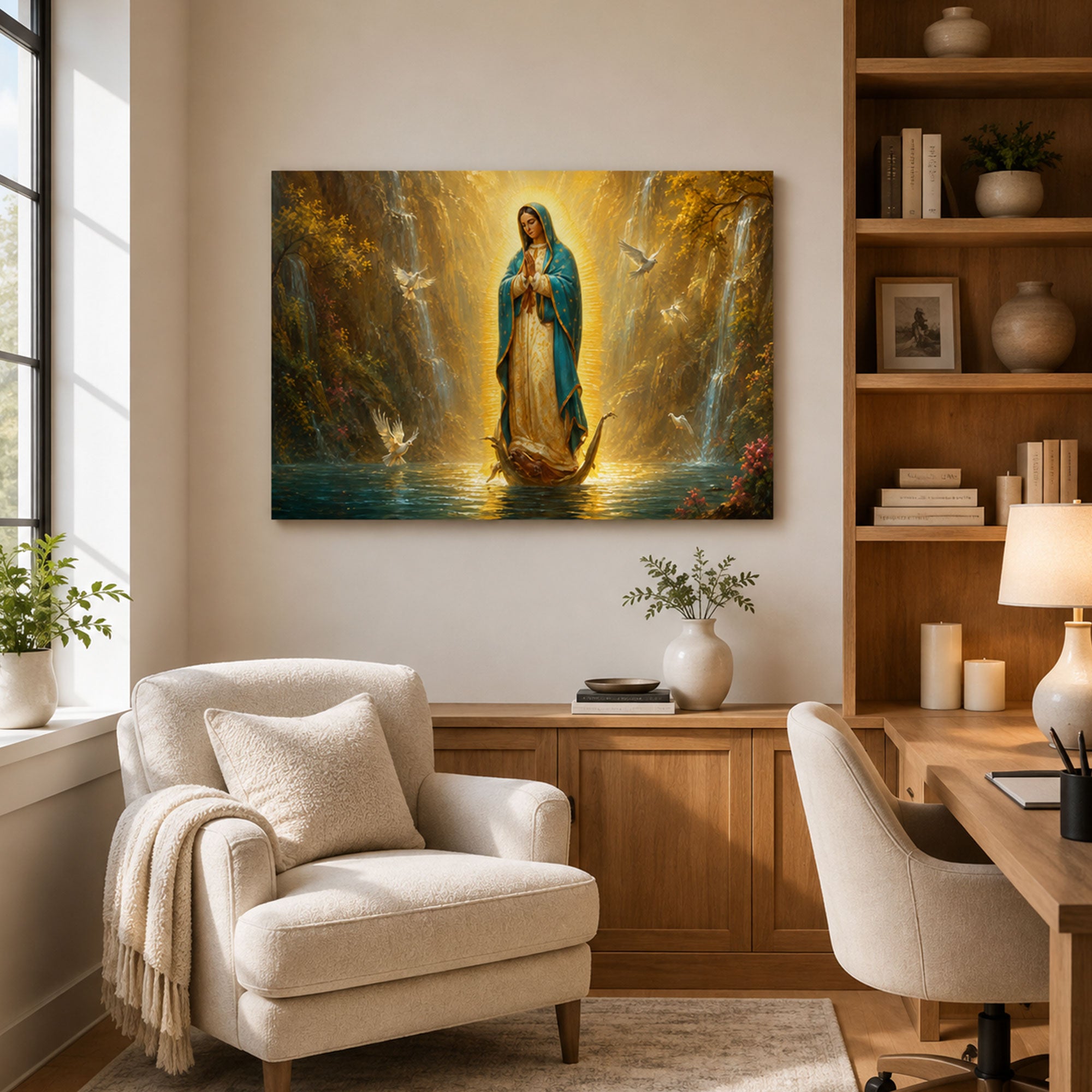 Immaculate Conception Virgin Mary Canvas Print, Catholic Wall Decor, Marian Faith Gift