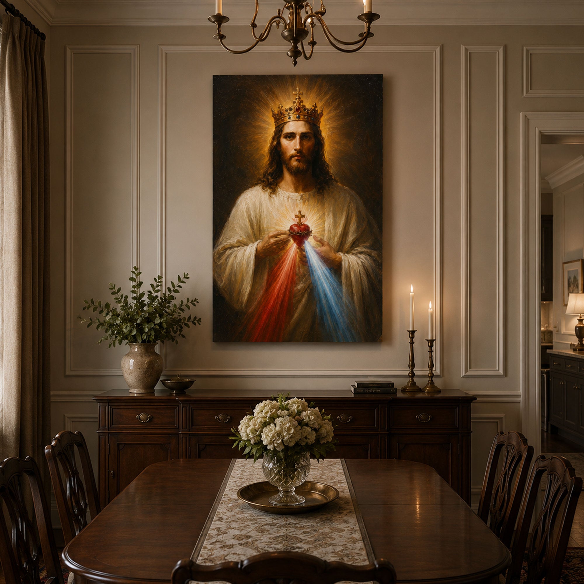 Divine Mercy Jesus Canvas Print Christ the King Sacred Heart Christian Wall Art Faith Home Decor