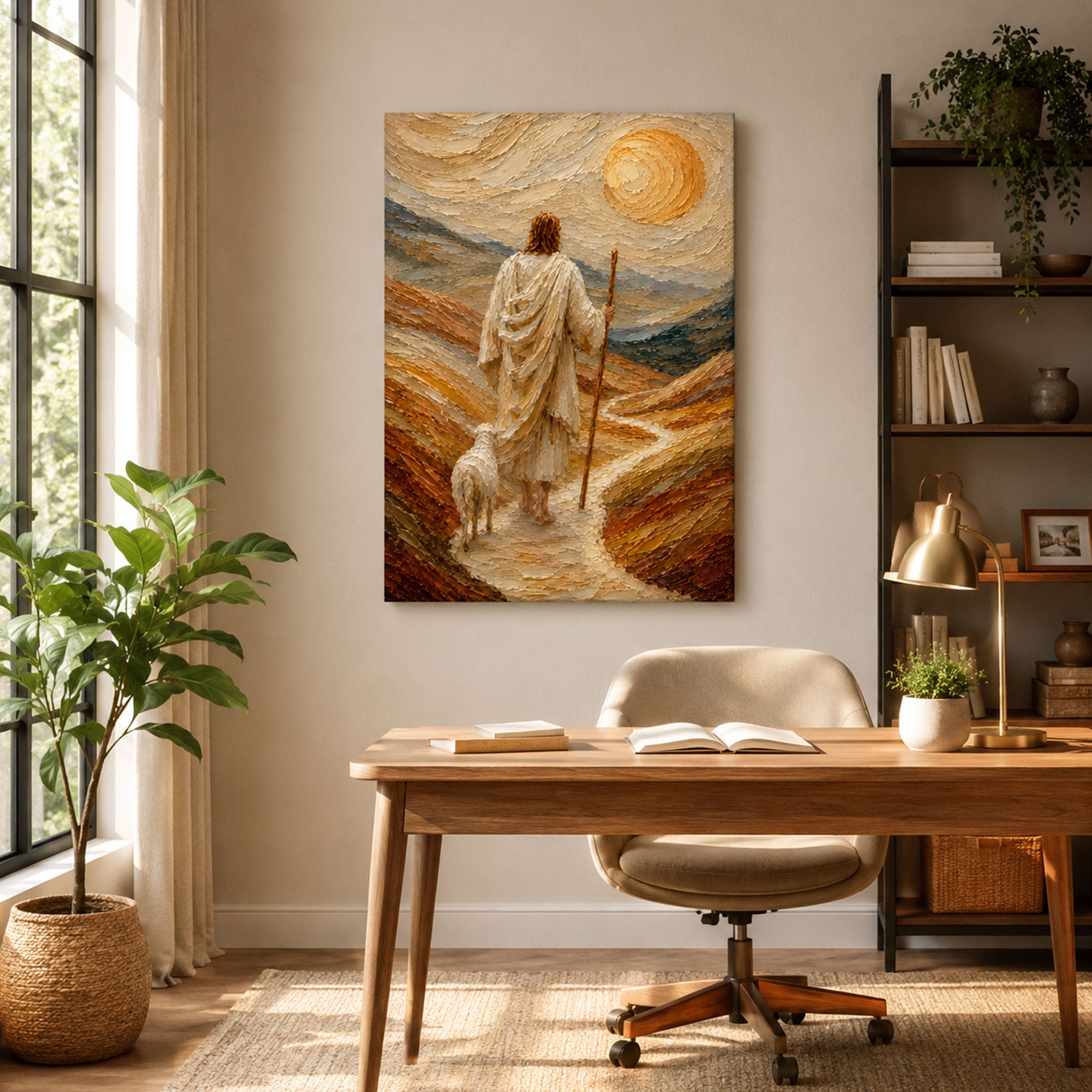 Jesus the Good Shepherd Canvas Print, Psalm 23 Christian Wall Decor, Follow Him Faith Gift