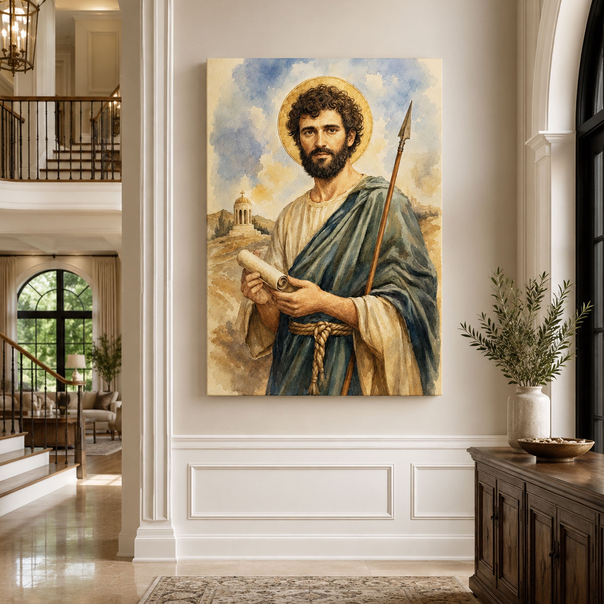 Saint Thomas Apostle Canvas Print, Catholic Apostle Wall Art, Faith Home Decor Gift