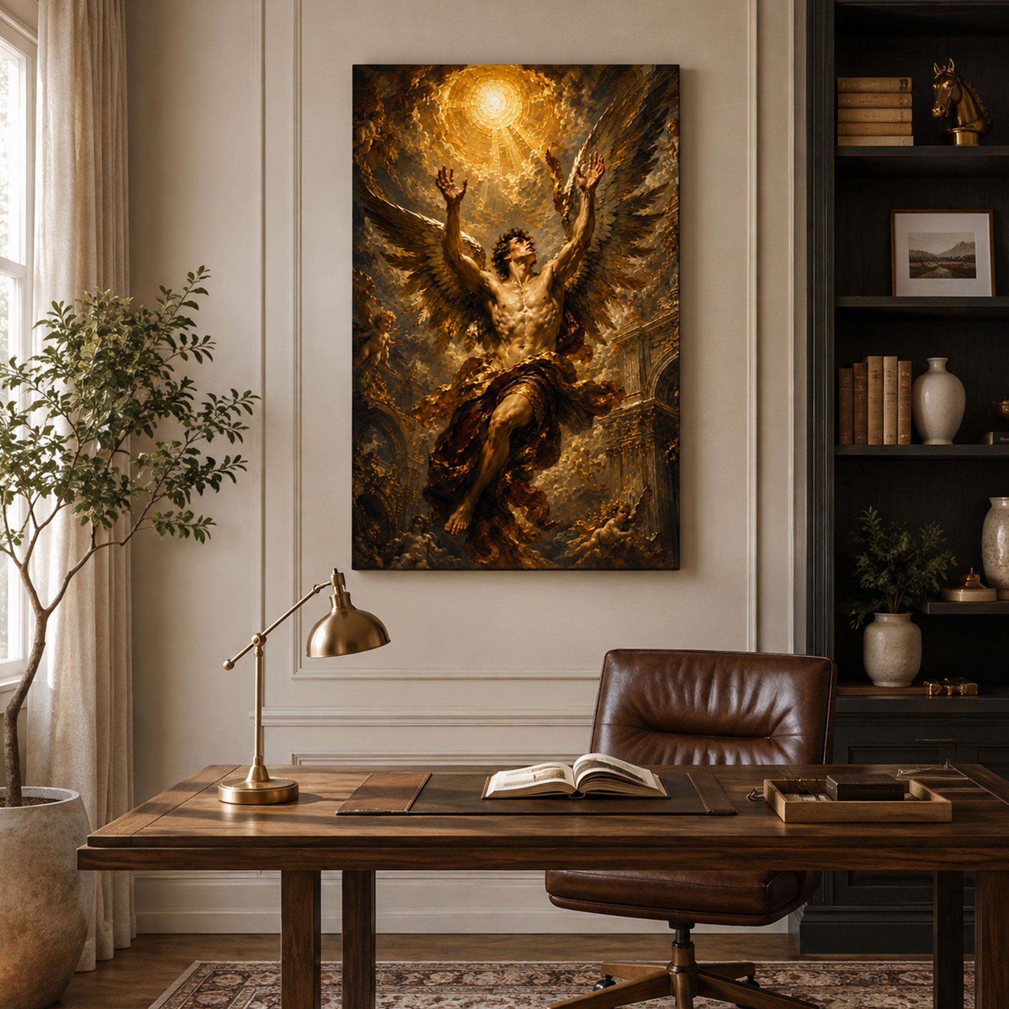 Angel Ascending to Heaven Canvas Print, Heavenly Christian Wall Decor, Inspirational Faith Gift