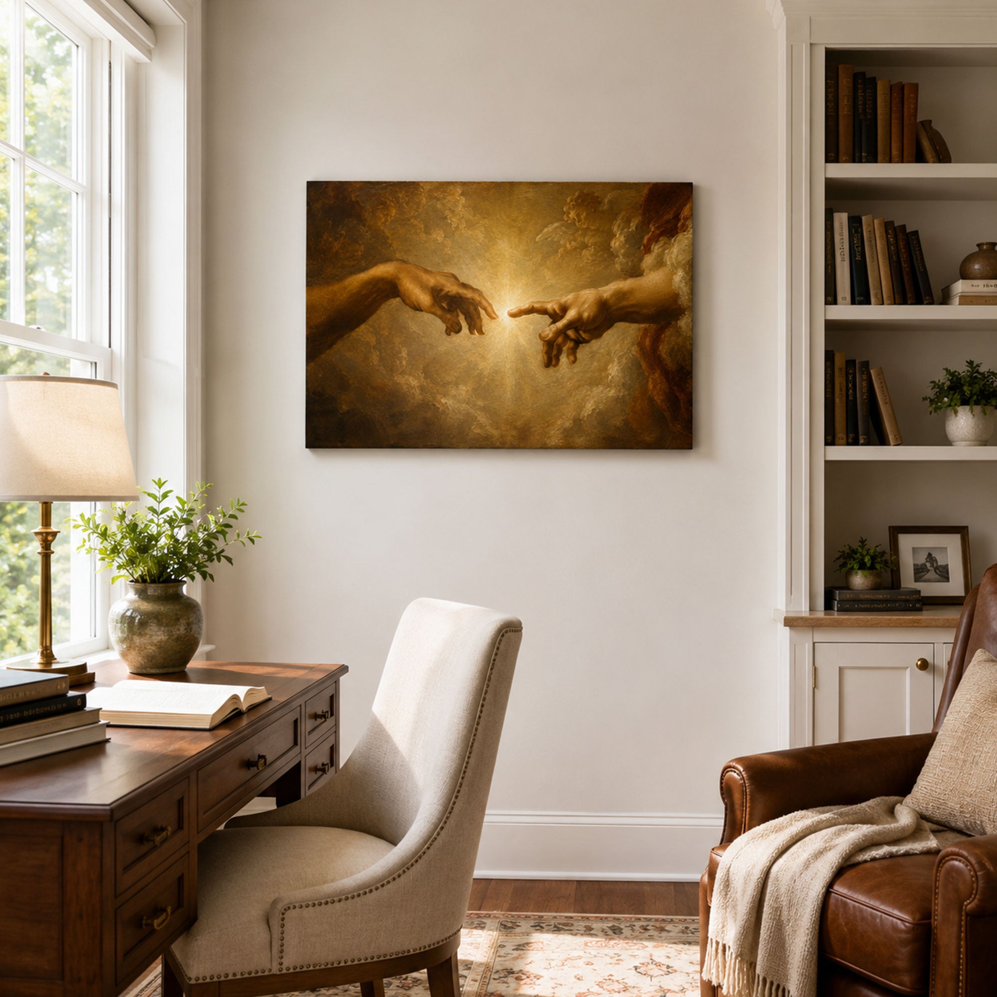 Genesis Creation of Man Canvas Print, Biblical Home Decor