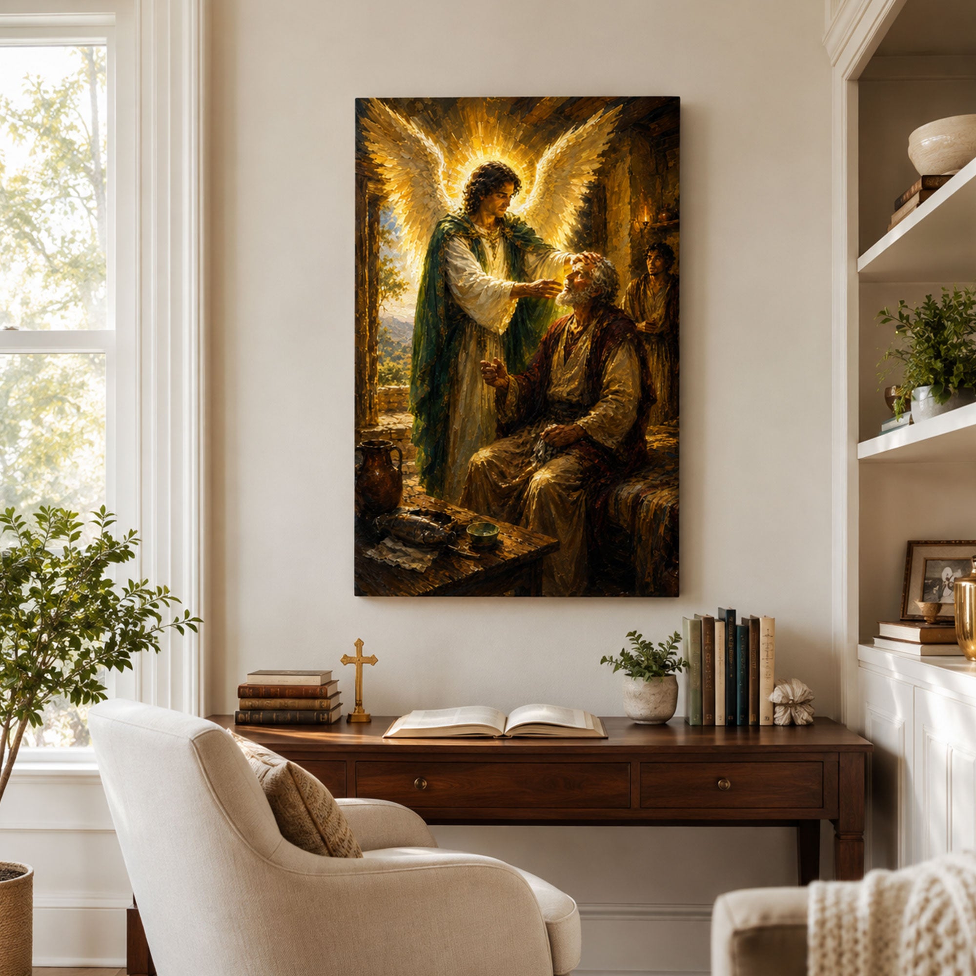 Archangel Raphael Healing Tobit Canvas Print, Catholic Wall Decor, Healing Faith Gift