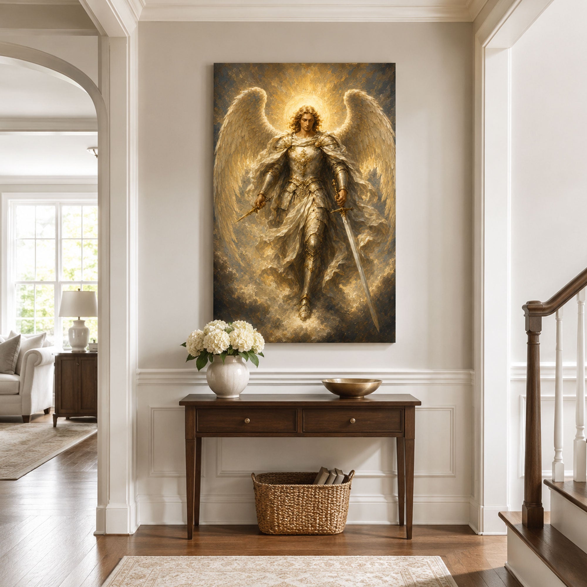 Saint Michael Archangel Canvas Print, Catholic Home Decor