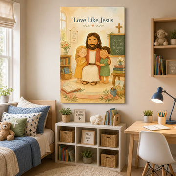 Love Like Jesus Canvas Print Christian Kids Wall Art Bible Classroom Nursery Faith Decor