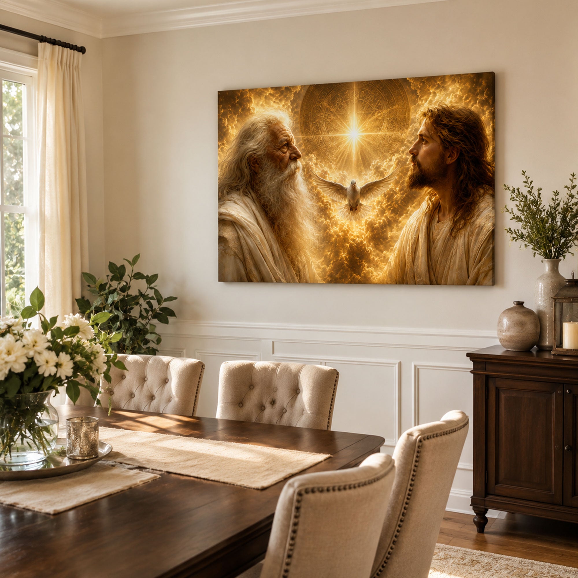 Holy Trinity Radiant Glory Canvas Print, Catholic Faith Decor