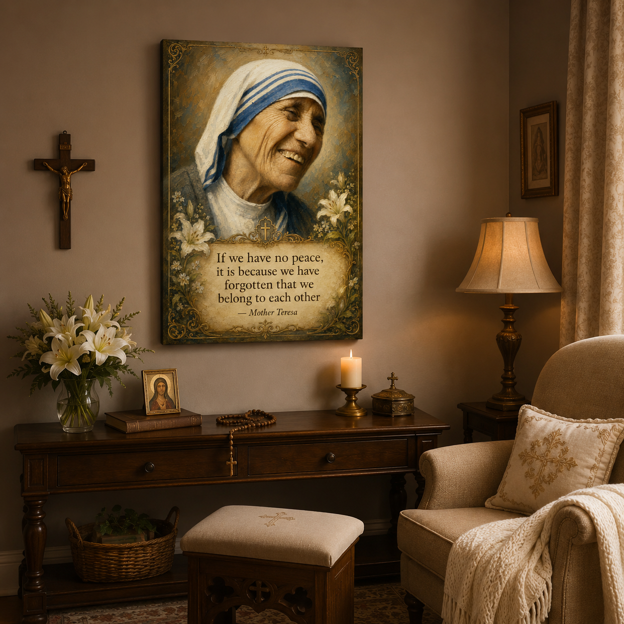 Mother Teresa Peace Canvas Print - If We Have No Peace
