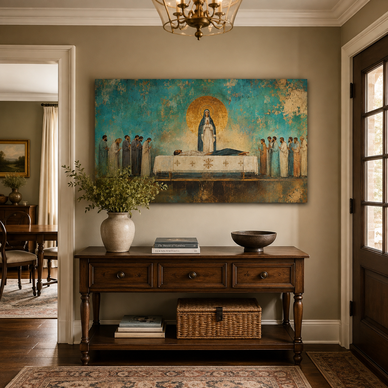 Sacred Dormition Canvas Print - Where Mary Rests, Peace Remains