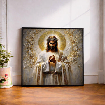 Jesus Christ Canvas Print, Christ the Redeemer Christian Wall Art, Prayer Home Decor