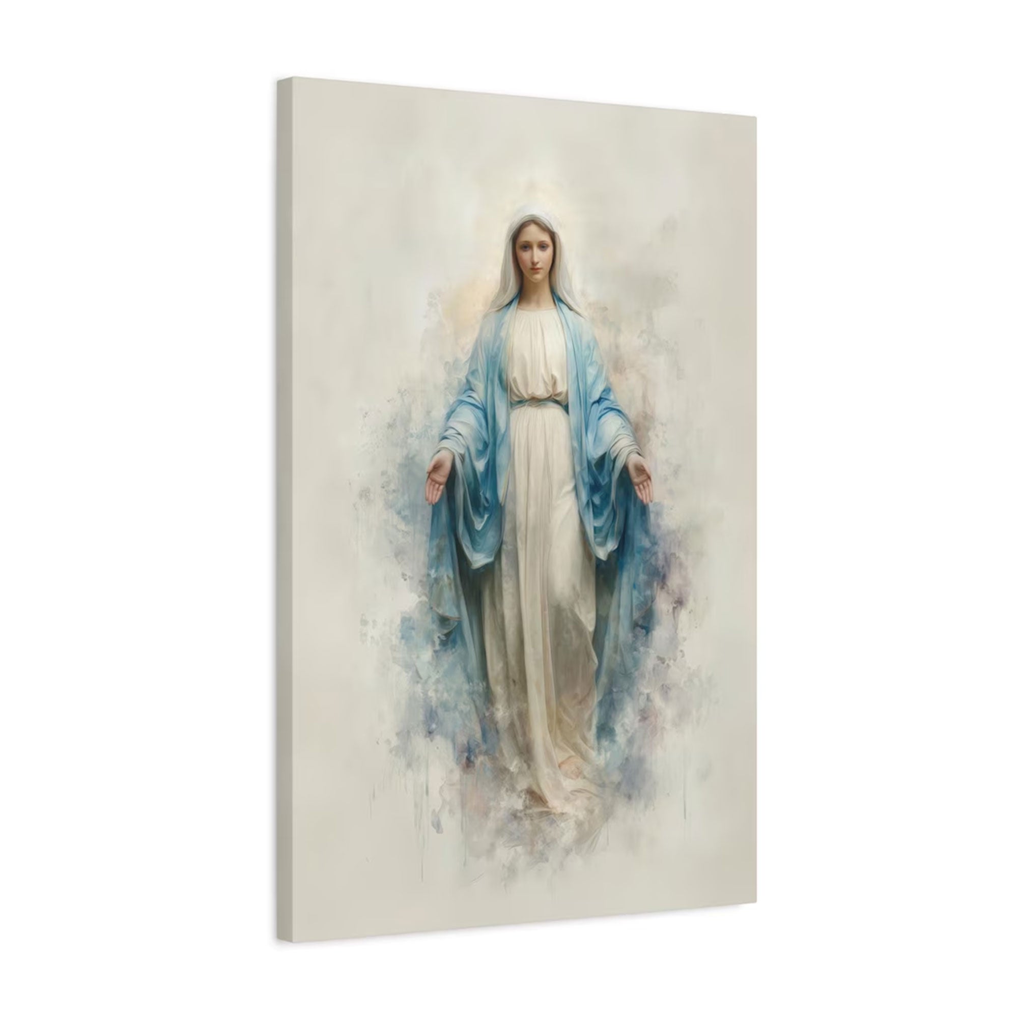 Blessed Mother Mary Art, Christian Wall Art Canvas, Virgin Mary Religious Canvas Print