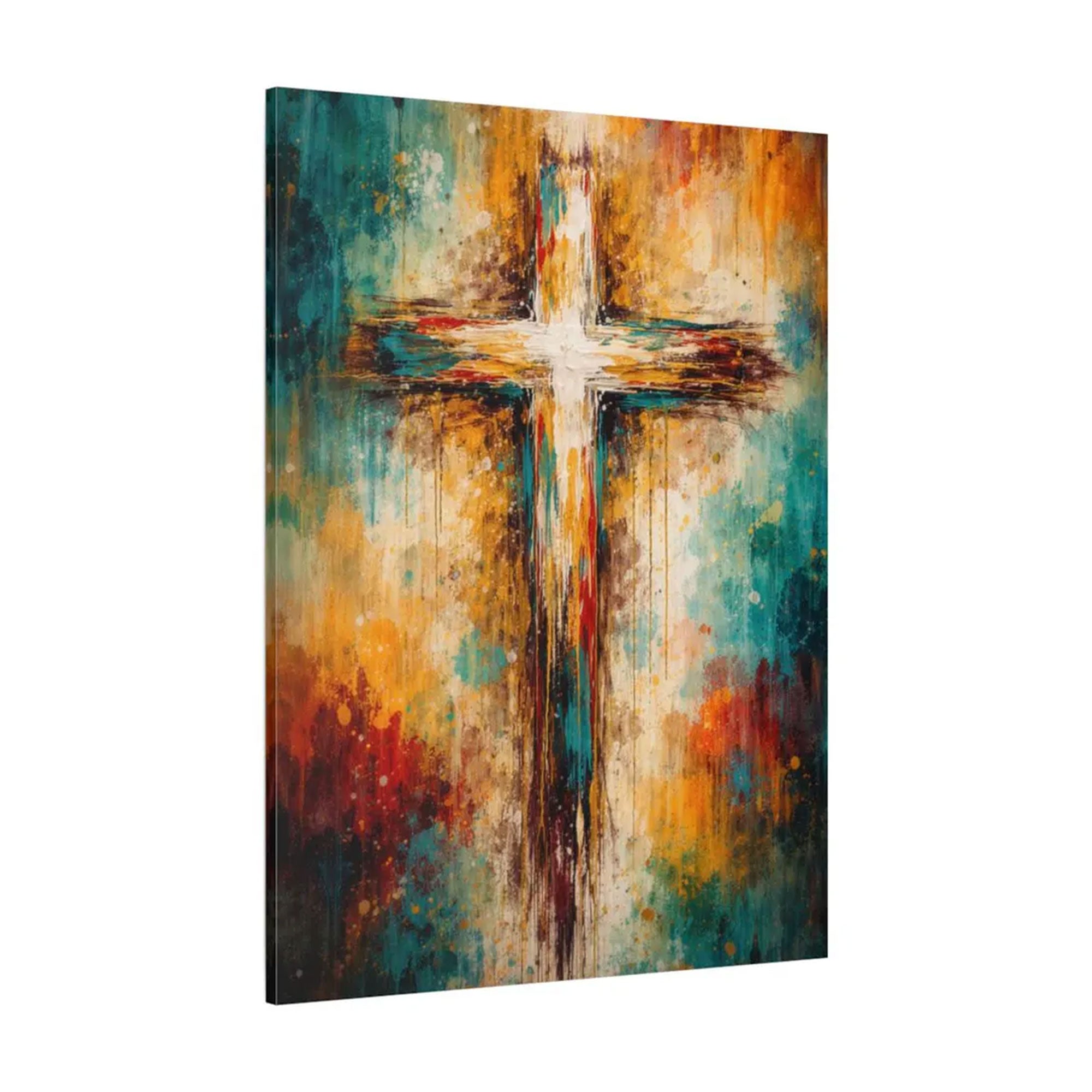 Abstract Cross Canvas Print, Minimalist Christian Wall Art, Modern Religious Decor, Neutral Faith Home Decor, Inspirational Gift
