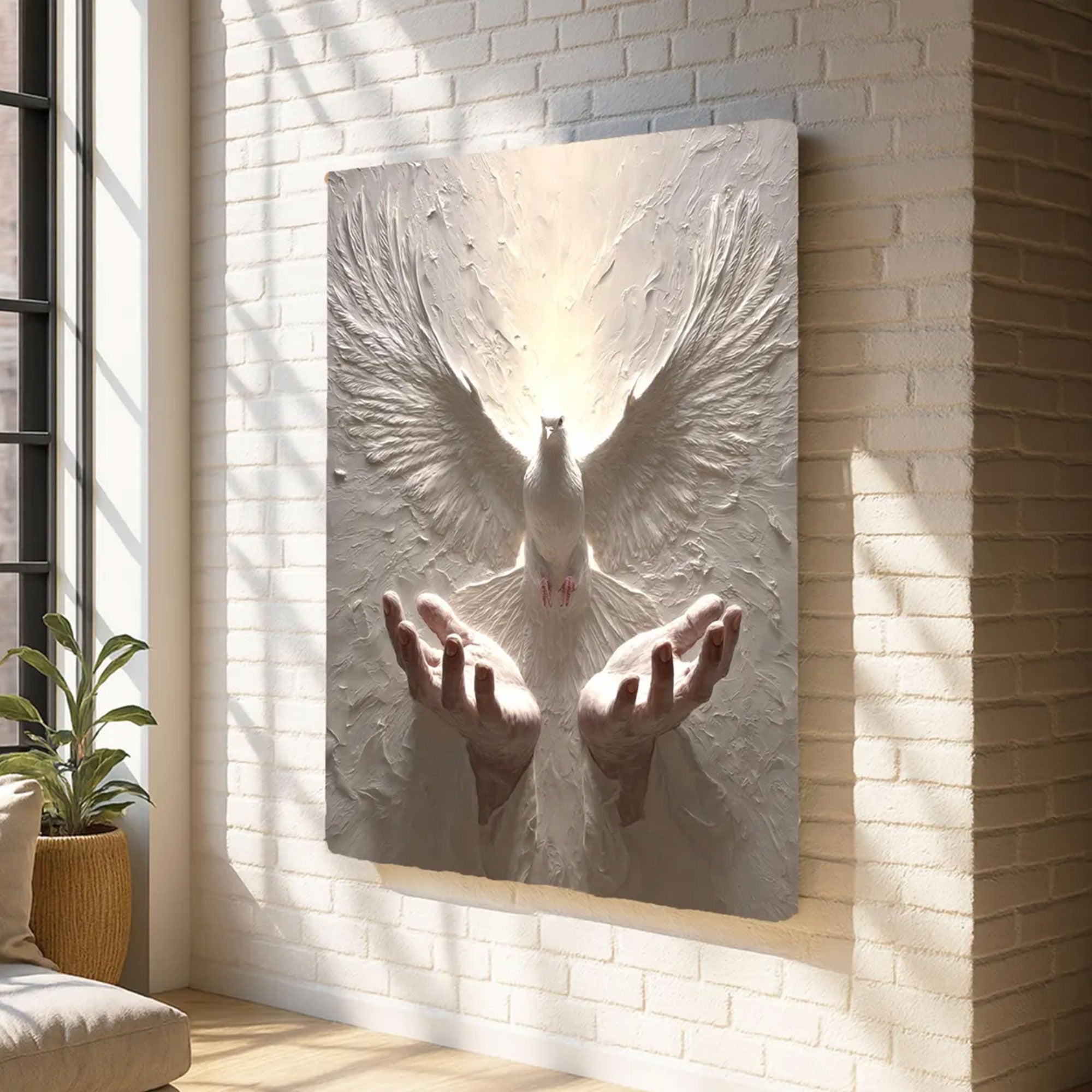 Holy Spirit Dove Canvas Print, Christian Wall Art, Symbol of Peace and Divine Presence, Inspirational Faith Decor, Spiritual Gift