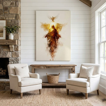 Holy Trinity Abstract Watercolor Canvas Print, Christian Catholic Wall Art, Spiritual Faith Home Decor