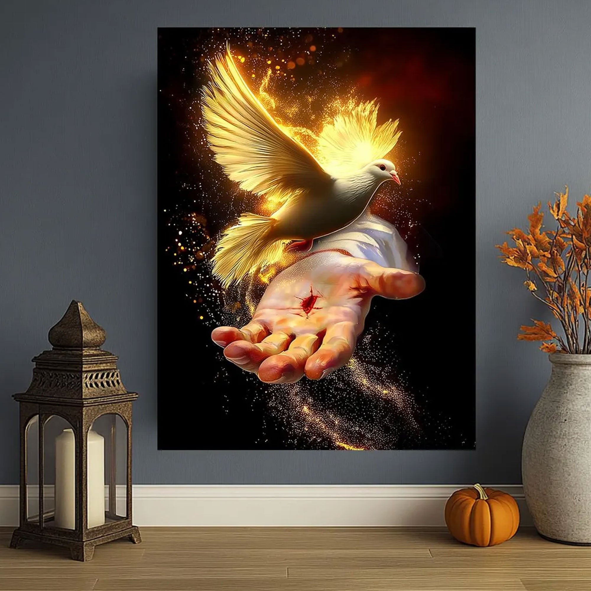 Holy Spirit Dove Canvas Print, Christian Faith Wall Art, Symbol of Healing and Divine Presence, Jesus Sacrifice Inspired Decor, Inspirational Spiritual Gift