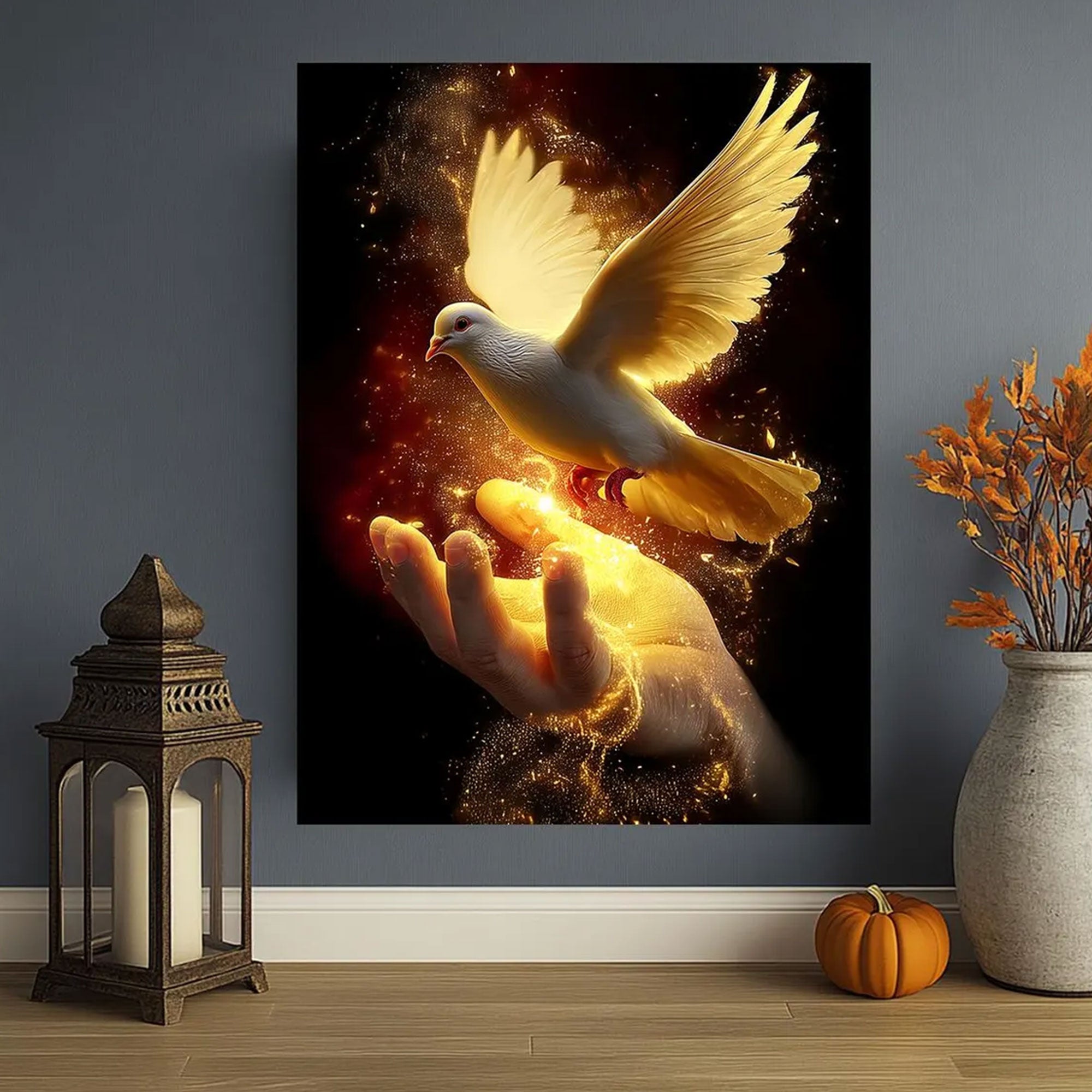Holy Spirit Dove Canvas Print, Christian Faith Wall Art, Symbol of Divine Presence and Light, Spiritual Home Decor, Inspirational Religious Gift