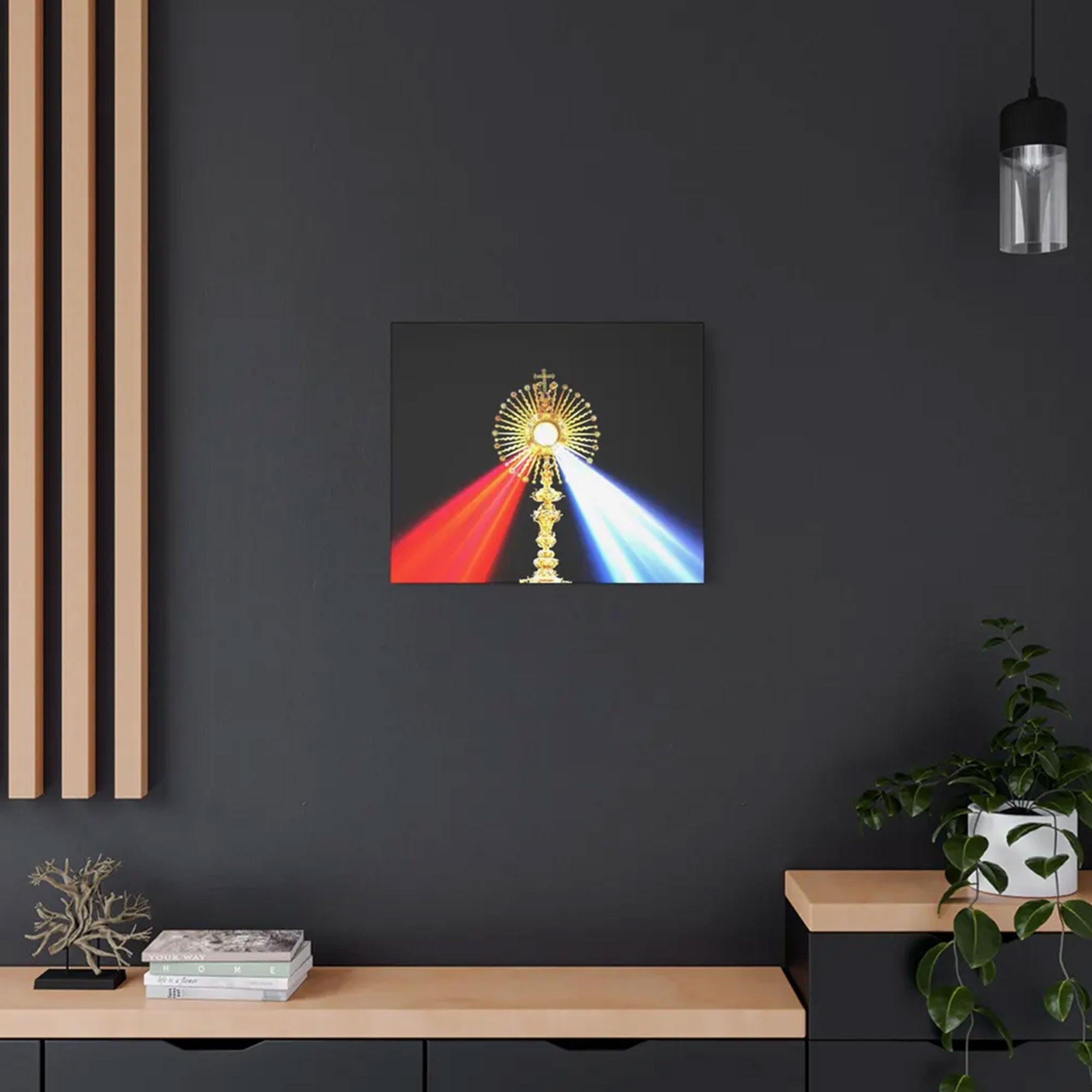 Divine Mercy Jesus Canvas Print, Eucharist Monstrance Religious Wall Art Home Decor