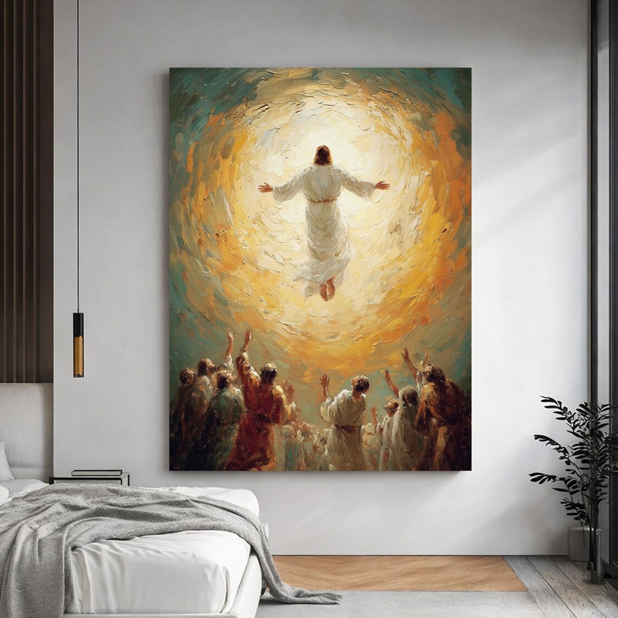 Ascension of Jesus Canvas Print, Christian Faith Wall Art, Heavenly Spiritual Decor, Sacred Biblical Artwork