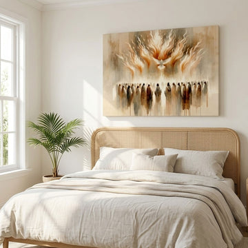 Pentecost Holy Spirit Watercolor Flame Canvas Print, Christian Wall Art, Inspirational Faith Home Decor